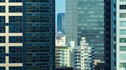 Building and skyscrapers in Tokyo, Japan