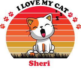 Sheri Is My Cute Cat, Cat name t-shirt Design