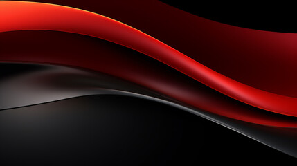 Abstract red wave curve smooth on black design modern luxury technology background. wave of flowing particles over dark, smooth curve shape lines, particle array flow. abstract dark line wave. - obrazy, fototapety, plakaty