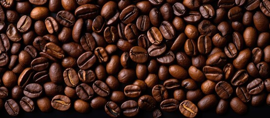 Obraz premium Coffee beans when roasted can serve as a backdrop