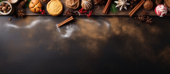 Baking background during the Christmas season