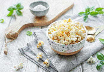 Tasty salted homemade popcorn
