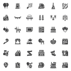 Party decor vector icons set