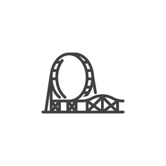 Amusement park railroad track vector icon