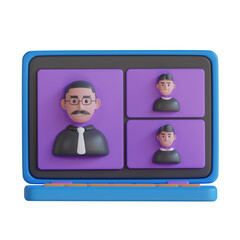 Online Class with an Attractive 3D Model in Purple. 3D Model of a Purple Online Class Ideal for.
3d illustration, 3d element, 3d rendering. 3d visualization isolated on a transparent background
