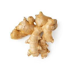 Fresh ginger root isolated on white background