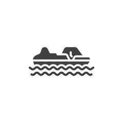 Fototapeta na wymiar Paddle Boating vector icon