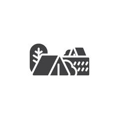Camping park vector icon