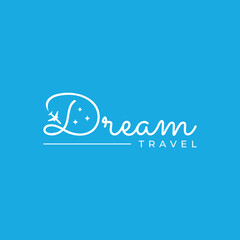 Dream travel logo design typography