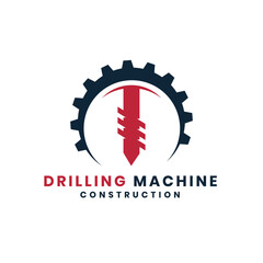Drilling logo design creative idea for constructions and industrial use