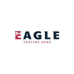 Eagle wordmark typography logo design with letter E