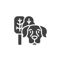 Trees and dog vector icon