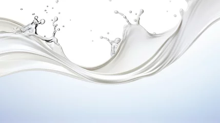 Foto op Canvas pouring milk splash isolated on white background  © Kowit