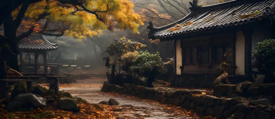 Foto op Canvas Rural landscape with an ancient Chinese hut 1 © 文广 张