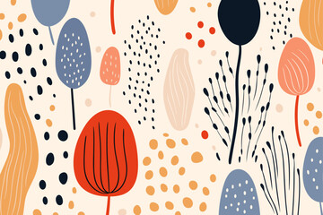 Floral seamless pattern background. Good for fashion fabrics, children’s clothing, T-shirts, postcards, email header, wallpaper, banner, posters, events, covers, advertising, and more.