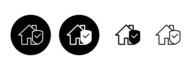 home insurance icon set illustration. home protection sign and symbol