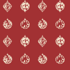 Seamless pattern with Christmas ornaments