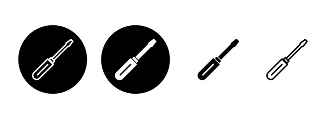 Screwdriver icon set illustration. tools sign and symbol