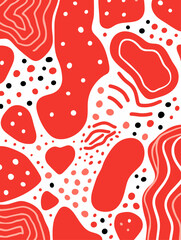 Winter lines dots shapes floral seamless pattern background. Good for fashion fabrics, children’s clothing, T-shirts, postcards, email header, wallpaper, banner, posters, events, covers, and more.