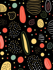 Winter lines dots shapes floral seamless pattern background. Good for fashion fabrics, children’s clothing, T-shirts, postcards, email header, wallpaper, banner, posters, events, covers, and more.