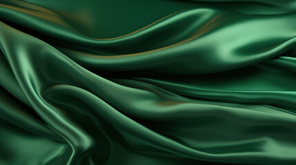 Obraz premium Dark green silk texture with soft waves
