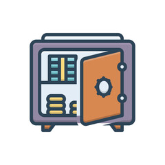 Color illustration icon for deposit