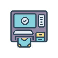 Color illustration icon for withdrawal