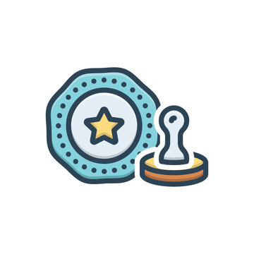 recommend clip art: Color illustration icon for stamp