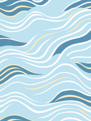 Beautiful wave seamless pattern background. Good for fashion fabrics, children’s clothing, T-shirts, postcards, email header, wallpaper, banner, posters, events, covers, advertising, and more.