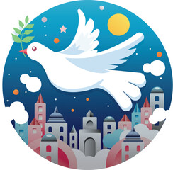 illustrator peace dove for International Day of Peace