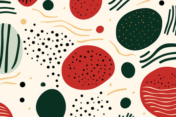 Colorful lines dots shapes floral seamless pattern background. Good for fashion fabrics, children’s clothing, T-shirts, postcards, email header, wallpaper, banner, posters, events, covers, and more.