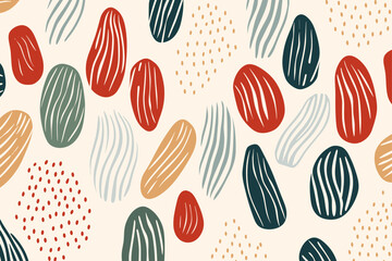 Colorful lines dots shapes floral seamless pattern background. Good for fashion fabrics, children&rsquo;s clothing, T-shirts, postcards, email header, wallpaper, banner, posters, events, covers, and more.