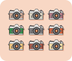 illustration of retro vintage camera film
