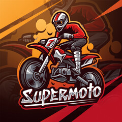 Super moto esport mascot logo design