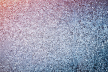 frozen texture of ice patterns on the window