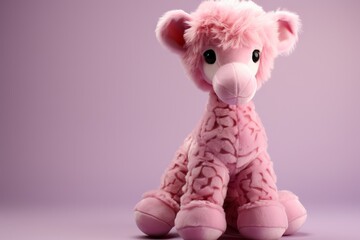 Pastel lavender plush giraffe, a gentle and cuddly friend for young children, Generative AI