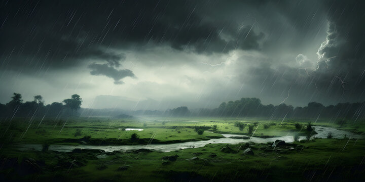 Wet season landscape background