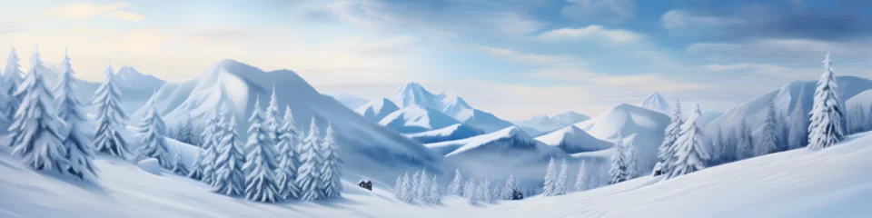 Fotobehang Winter landscape in the mountain © AhmadSoleh