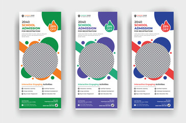 Back to School admission for registration education study roll up standee banner template