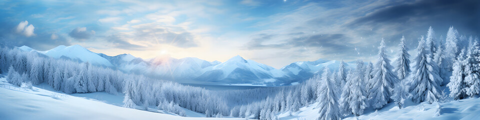 Winter landscape in the mountain