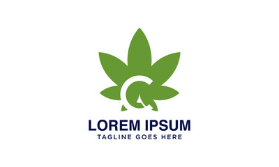 initial C cannabis logo design