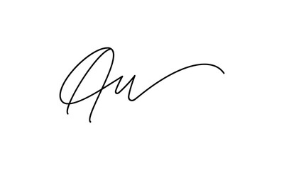 AW script initials logo design