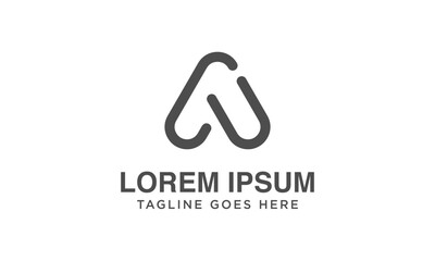 rounded initial A logo design