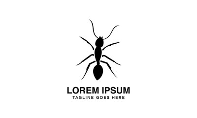 simple black ant logo design