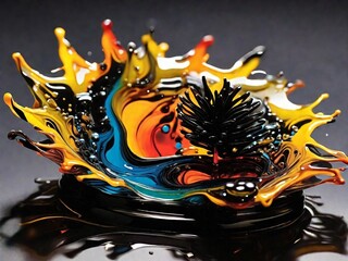Colorful ferrofluid art