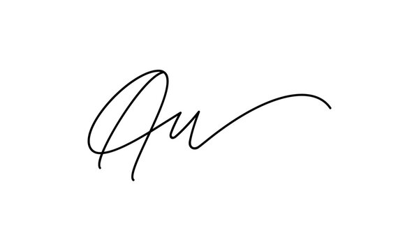 AW script initials logo design