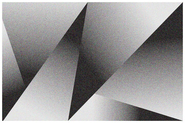 Black white 3d abstract background. Gradient geometric gradation color. Noise grain texture effect. Modern trendy futuristic background