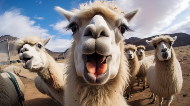 funny selfie lamas