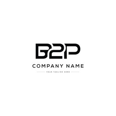 Fototapeta premium Minimalist B2P Letter Logo. Usable for Business Logo. Monogram Element