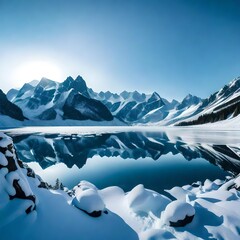snow covered mountains